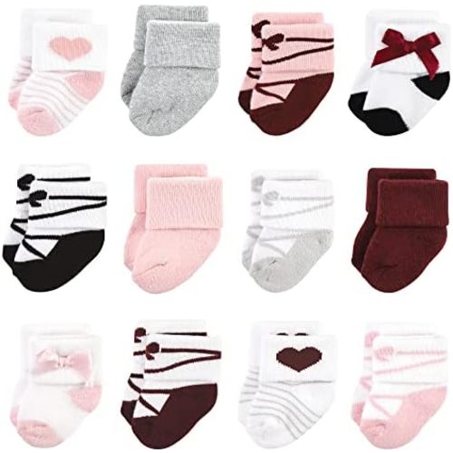 Hudson Baby unisex-baby Cotton Rich Newborn and Terry Socks