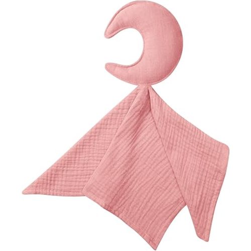 Premium Soft Muslin Cotton Moon Loveys Soft & Breathable Newborn Security Blanket, Perfect Present for Baby Newborns, Toddlers Boy Girl, Gender Neutral. Fabric for Comfortable Sleep & Play