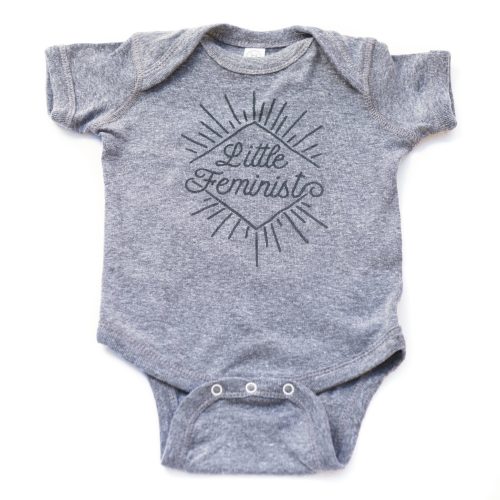 Grey 'Little Feminist' Onesie
