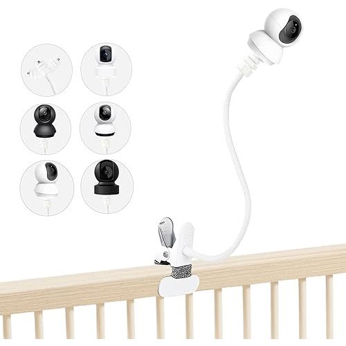 Baby Monitor Mount Holder Compatible with TP-Link Tapo C200/C201/C210/C210P2/C211/C220/C225, Kasa EC70/EC71/KC410S/KC411S, 16 inches Flexible Clip Clamp Mount Without Tools or Wall Damage