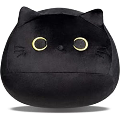 Black Cat Plush Black Cat Pillow, Halloween Pillow Cat Plush Anime Plush Halloween Home Decoration (Black)