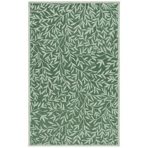 Martha Stewart Rugs Martha Stewart Hand Tufted Wool/Cotton Floral Rug in Green | Wayfair