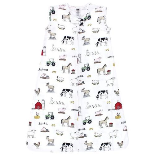 Hudson Baby Cotton Sleeveless Wearable Sleeping Bag, Sack, Blanket, Farm, 0-6 Months
