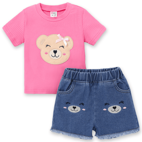 PatPat 2pcs Baby Girl Sweet Animal Pattern Set