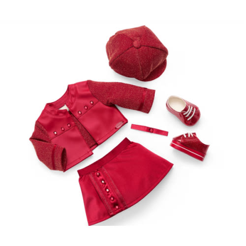 January Gorgeous Garnet Outfit for 18-inch Dolls