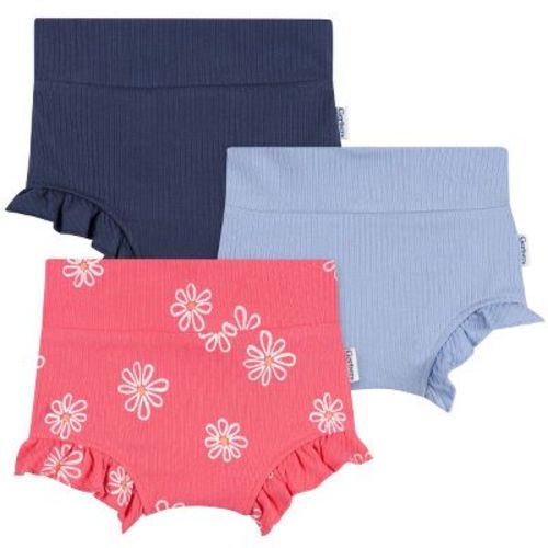 Gerber Baby Girls' 3-Pack Bubble Shorts, Coral Floral, 6-9 Months