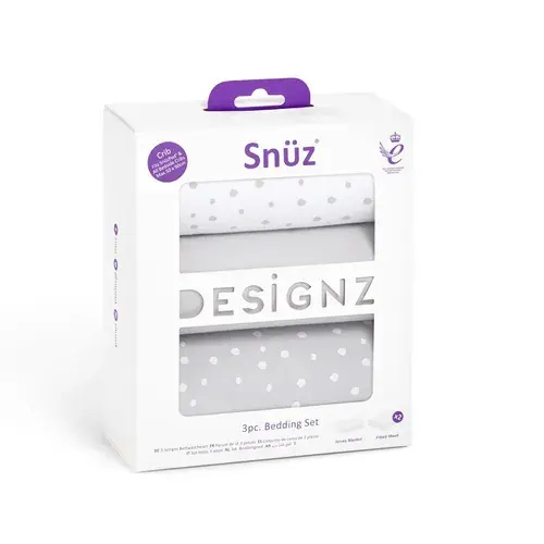 Snuzpod 3Pc Sheet Set Grey Spots | Baby Bunting AU