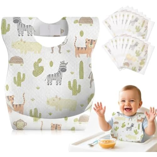 Lictin Disposable Baby Bibs, Individually Packaged, Hygienic and Convenient for Toddler, Baby Travel Essentials, 20/50pcs