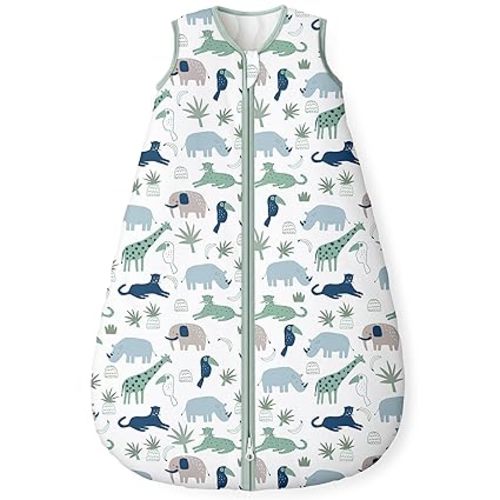 Yoofoss Baby Sleep Sack 6-12 Months, 1.5 Tog Baby Wearable Blanket with 2-Way Zipper, 100% Cotton Organic Fabric Winter Infant Sleeping Sack, Warm Soft Comfy