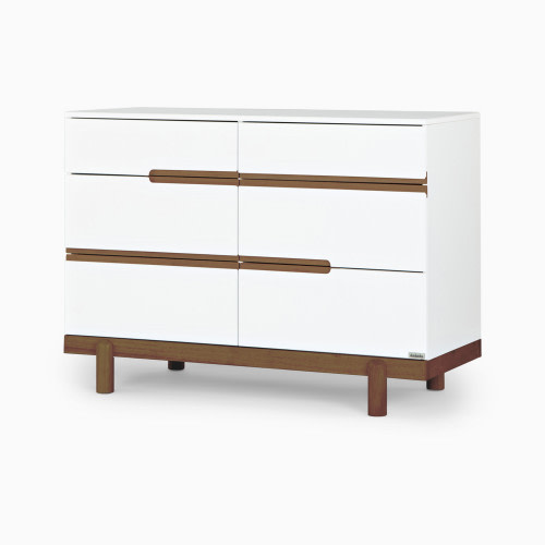 dadada Bliss 6-Drawer Dresser - White/Walnut