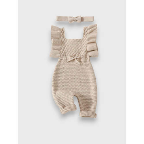 2 Pc Baby Girl Ruffle Knitted Jumpsuit