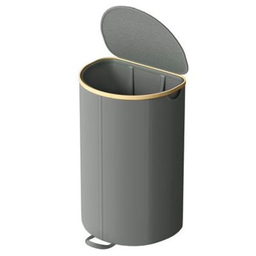 LEDREM Laundry Hamper with Lid and Removable Liner, Large Basket, 23.8 Gal., 16.7 x 12.8 x 29.5 Inches, Grey