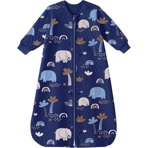 Yoofoss Long Sleeve Sleep Sack 0-6 Months,1.0 TOG Baby Wearable Blanket