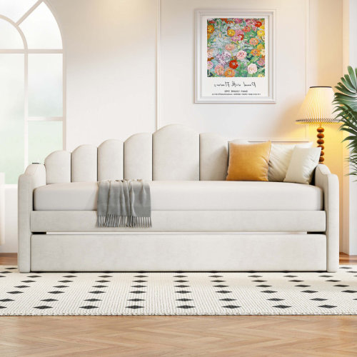 Winston Porter Telma Upholstered Daybed with Trundle & Reviews | Wayfair