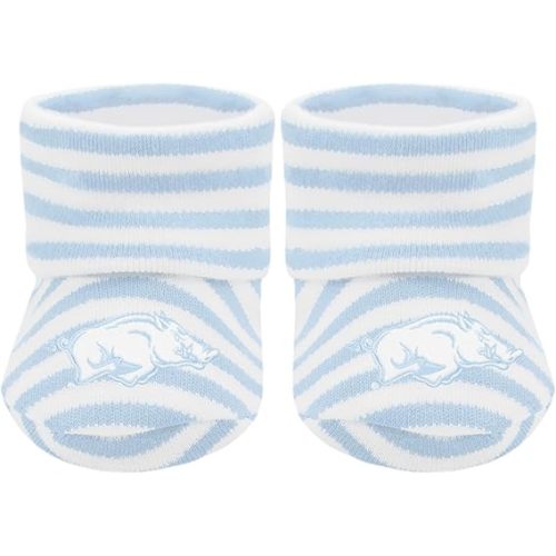 Creative Knitwear College Baby Striped Bootie Sock - Team Logo, Multiple Colors, Unisex (Newborn - 6 Months)
