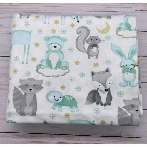 Flannel Fitted Crib Sheet: Forest Animals Baby/Toddler Bedding