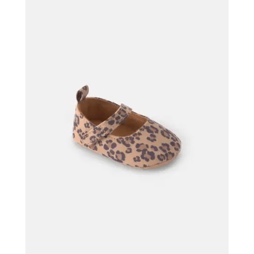 Baby Girl Cheetah Mary Jane Flats - Brown | Carter's