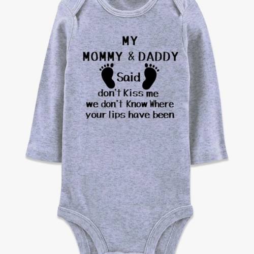 Baby Boys Girls Cotton Romper Newborn Funny Saying Bodysuit Long Sleeve Infant Neutral Jumpsuit 0-12 Months