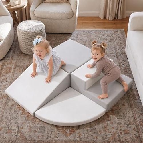 little dove PU Leather 4-Piece Foam Climbing Blocks for Toddlers 1-3