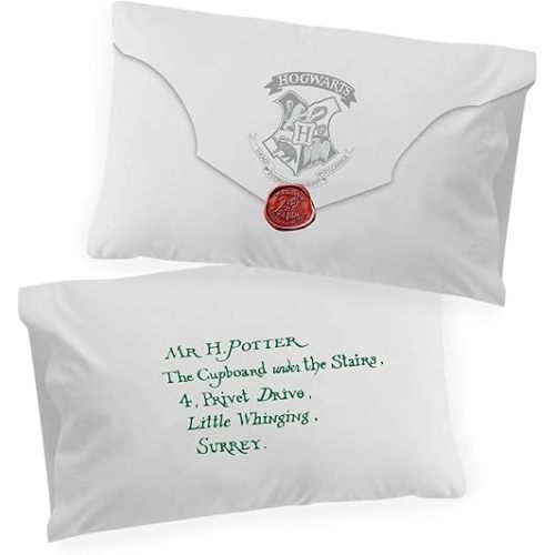 Harry Potter Lettered 2 Pack Pillowcase - Double-Sided Kids Super Soft Bedding (Official Harry Potter Product)