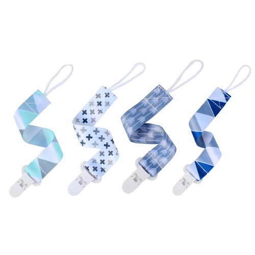 TUWAFE 4 Pack Baby Pacifier Clips, Universal Solid Color Holder Leash, BPA-Free Teething Toy Attachment for Boys and Girls