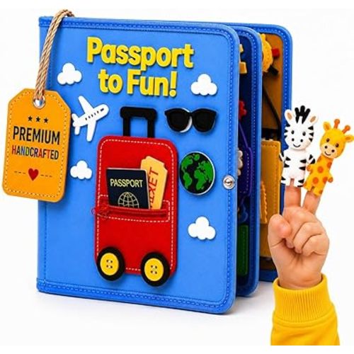 Busy Book for 1 Year Old – Montessori Busy Book for Toddlers 1–3 – Passport to Fun Travel Activity Book