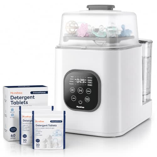 Bottle Washer Sterilizer and Dryer, All-in-One Bottle Cleaner Machine with Steam Cleaning & Hot Air Drying, Large Capacity Automatic Baby Bottle Washing Machine for Bottles and Pump Parts | Up to 168 Hours of Clean, Quiet Storage