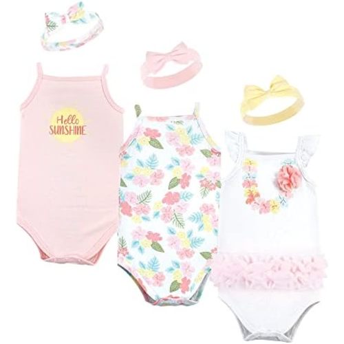 Little Treasure baby-girls Sleeveless Bodysuit and Headband Set