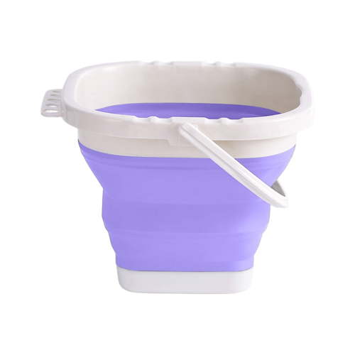 Collapsible Silicone Bucket,Portable Fishing Water Pail for Garden Camping Car Mop Cleaning Beach Purple