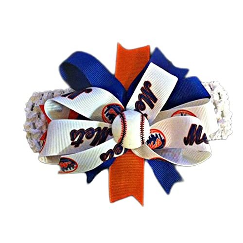 Mets Baby Girl Boutique Bow Crocheted Headband