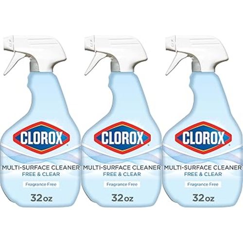 Clorox Free & Clear Multi Surface Cleaner, Spray Bottle, Fragrance Free, 32 Fluid Ounces, Pack of 3
