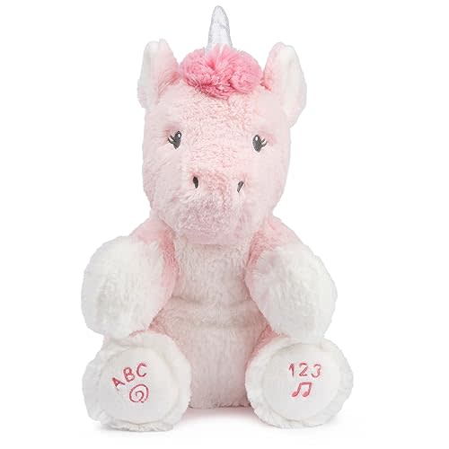 GUND Baby Alora The Unicorn Animated Plush, Singing Stuffed Animal Sensory Toy, Sings ABC Song and 123 Counting Song, Pink, 11