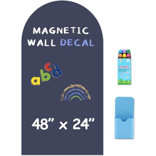 Arch Magnetic Wall Decal - 48" x 24" Matte Finish Chalkboard Sticker for Wall - Magnetic Board for Playroom, Home Classroom(Navy Blue)