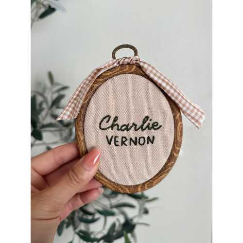Custom Hand Embroidered Mini Name Hoop – Personalized Baby Name Sign, Birth Announcement Keepsake, Nursery Wall Art, Baby Shower Gift