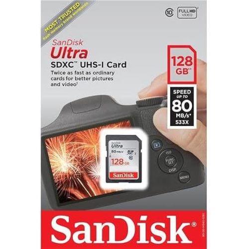SanDisk 128GB Ultra SDXC UHS-I Memory Card - 120MB/s, C10, U1, Full HD, SD Card - SDSDUN4-128G-GN6IN [Older Version]