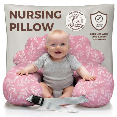 PILLANI Nursing Pillow, Plus Size Breastfeeding Pillows for Enhanced Safety & Comfort for Mom & Baby, Removable Cotton Cover, Adjustable Waist Strap, Breastfeeding Essentials, Baby Registry Search