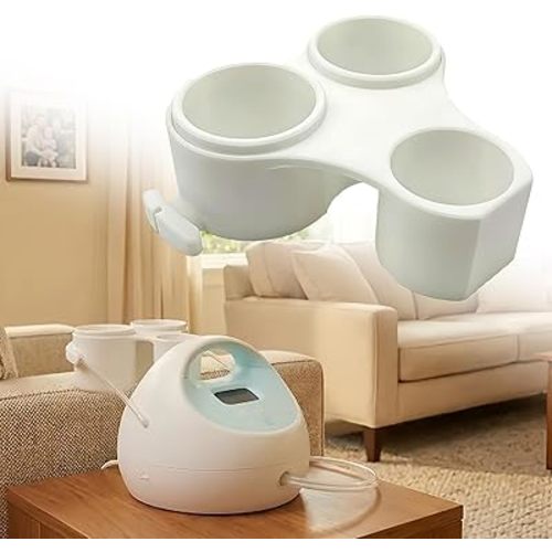 Bottle Holder for Spectra Breast Pump,Fits All S2 Versions, Perfect Fit, Durable Material, Portable Design,Organized & Easy to Use (White-Blue) (White)