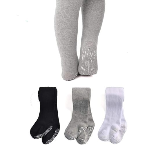 EPEIUS Baby Tights Baby Girls Non-Slip Plain/Ribbed Leggings Seamless Cotton Stockings Pantyhose Newborn Infant Toddler