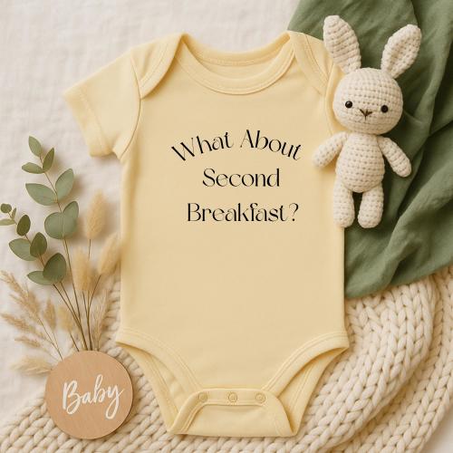 What About Second Breakfast Baby Bodysuit Funny Baby Clothes Natural Baby Romper Cute Baby Sweater Baby Shower Gift