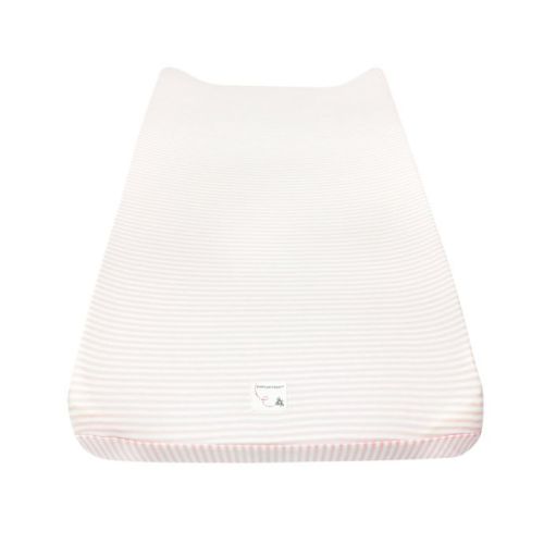 Burt's Bees Baby® Bee Essentials Stripe 100% Organic Cotton Changing Pad Cover in Blossom