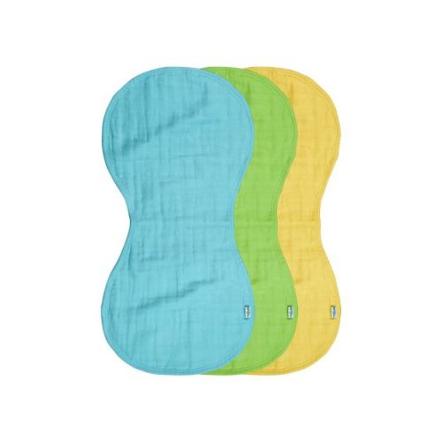 green sprouts Organic Cotton Muslin Burp Cloths 3pk - Aqua