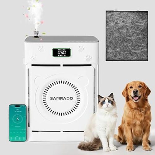 Air Purifier for Home Pets up to 2500 Ft², H13 HEPA Pet Hair Purifier for Litter Box Odor Smoke, Pet-Friendly Aromatherapy Diffuser, Smart App, Washable Pre-filter, PM2.5 Monitor for Bedroom Apartment