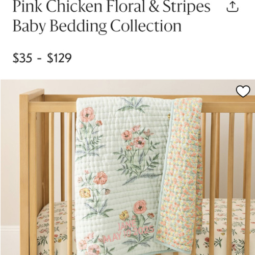 Pink Chicken Floral & Stripes Baby Bedding Collection | West Elm