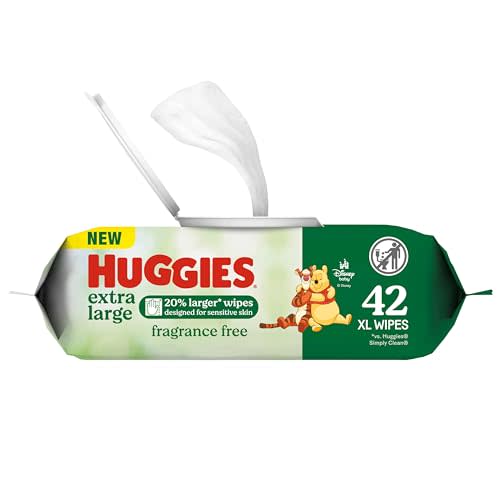 Huggies Extra Large Baby Wipes, Unscented, 1 Flip-Top Pack, 42 XL Wipes Total, Packaging May Vary