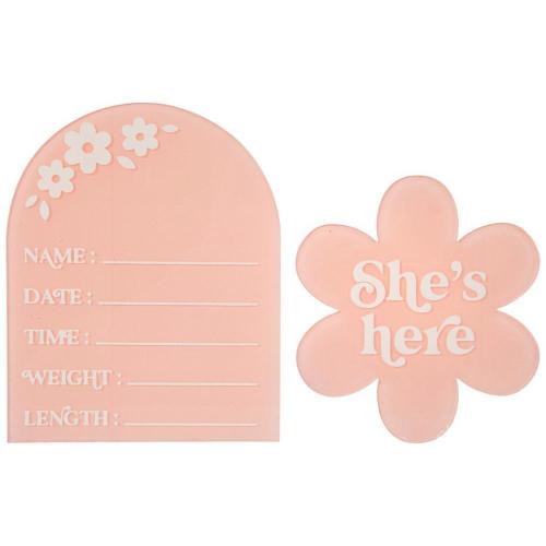 Boho Girl Birth Announcement Set