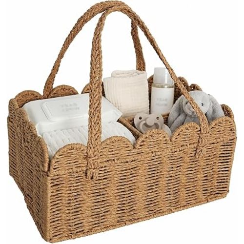 Diaper Caddy Organizer, Large Capacity Storage Basket with Handle