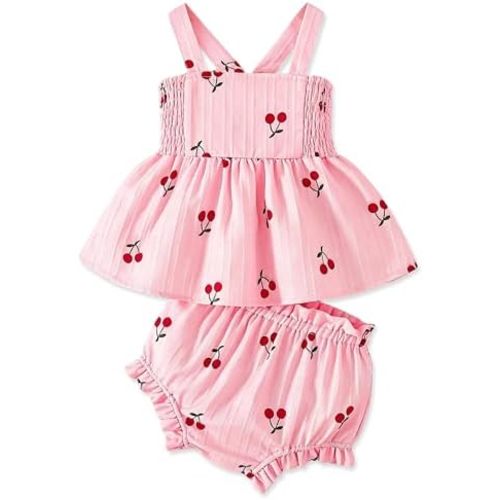 Newborn Baby Girl Clothes Summer Outfits Infant Ruffle Sleeveless Cute Bow Tank Tops 3 6 12 18 Months