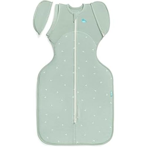 Love To Dream Swaddle Up™ Transition Bag, 1.5T Stretch Cotton Fleece, 13-19 lbs, Stage 2, All-Season, Soft & Comfortable, Ideal for Baby’s Sleep Routine, Olive Twigs