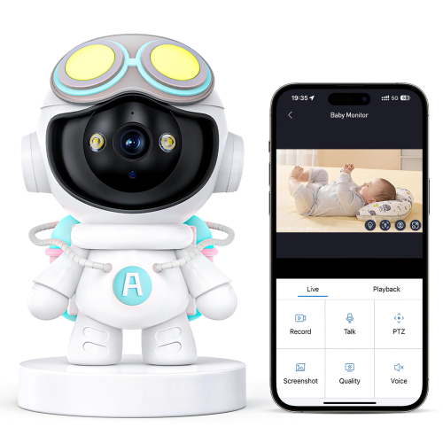 GPED 2K Indoor Security Camera for Baby Monitor, Dog Camera with Motion Detection, 2-Way Audio & Night Vision, WiFi Nanny Camera with Safety Alerts, Cloud & SD Card Storage