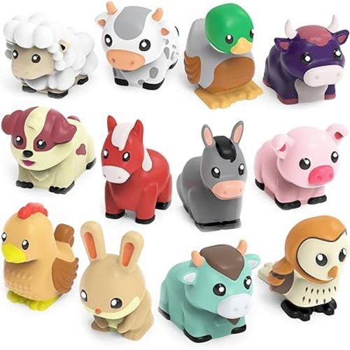 Tub Works® Barnyard™ Mold Free Bath Toys, 12 Pack | Sealed, No Hole Bath Toys Design Keeps Moisture Out | Soft, Squeezable & Float on Water | Farm Animals Baby & Toddler Bathtub Toys | Baby Pool Toys